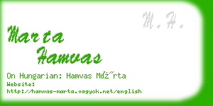 marta hamvas business card